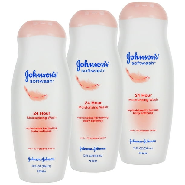Johnson's 24 Hr Moisturizing Wash Soft Body Lotion 12 fl oz (3 pack