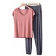 thumbnail image 2 of TaTaai Loose Fit Winter Sleepwear Women, Thick Warm Pajama Top with Pants, Solid Color Fleece Loungewear Set, Cozy Cold Weather Apparel Gift, 2 of 5