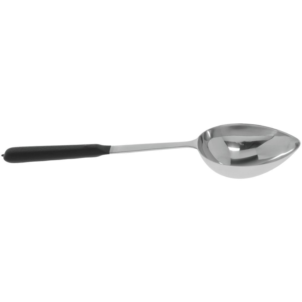 HUBERT® Serving Spoon with Black Silicone Handle Hollow Handle 6 Ounce