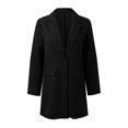 thumbnail image 7 of Yigetop Black Trench Coat Women Women Casual Light Weight Thin Jacket Slim Coat Long Sleeve Business Coats Jacket Peacoat Womens Coat Black 3XL, 7 of 7