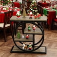 thumbnail image 2 of Christmas 4 Tier Narrow End Table, Metal Frame Side Table With Storage Shelves Multipurpose Small Space Accent Table For Living Room, Bedroom, Grey, 2 of 7