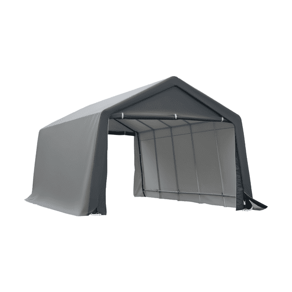 12x20 Carport Canopy, Heavy Duty Waterproof Shelter for Vehicles, Portable Car Cover with Sidewalls, UV Protection, Gray