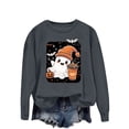 thumbnail image 3 of VKOYWKM Halloween Sweatshirts for Women Oversized Pumpkin Ghost Graphic Sweatshirt Party Tops Fall Long Sleeve Crewneck Sweatshirts Cute Spooky Halloween Sweatshirt, 3 of 6