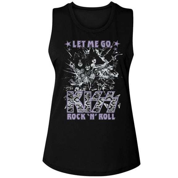 Kiss Glass Breaking Black Women's Muscle Tank Top
