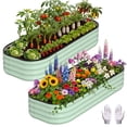 thumbnail image 4 of Raised Garden Bed Kit – 2-Pack Galvanized Rectangle Planter Boxes – 4x2x1 FT – Anti-Rust, Rounded Corners & Open Bottom – Includes Gloves & Rubber Edge – Vegetables, Flowers & Herbs, 4 of 9
