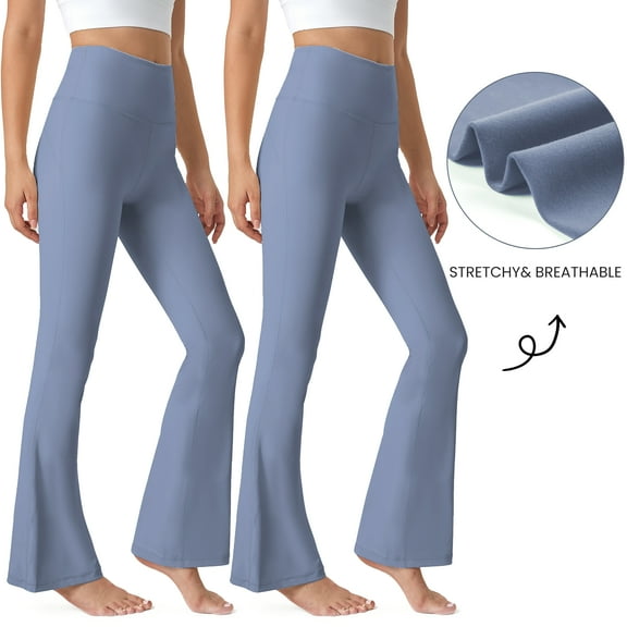 (2 pack) FITOP Flare Yoga Pants for Women Buttery Soft High Waist Bootcut Pants Workout Leggings