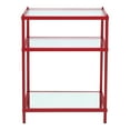 thumbnail image 3 of Scoles 2-Shelf Glass Top Side Table, Red, 3 of 6
