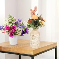 SEWCHICS Decorative Transparent Glass Vase, Modern Clear Flower Vase for Home, Office, Living Room, 1 Piece