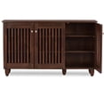 thumbnail image 3 of Baxton Studio Fernanda Moderne et Contemporain Armoire Grand de Rangement pour Chaussures d'Entrée en Bois Brun à 3 Portes Oak, 3 of 5