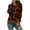 Brown, variant on Herrnalise Women's Knitted Crop Tops Fashion Long Sleeves Leopard Round-Neck Tops Blouse Knitted Sweater Pullover Jumper Sweaters