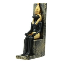 Ebros Egyptian Classical Deities Miniature Figurine Gods Of Egypt Dollhouse Miniature Statue Legends Of Ancient Egypt Educational Sculpture Collectible (Horus Seated On Throne)