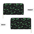 thumbnail image 3 of Leather Thin Slim Wallets for Women Men - eye green Pattern Clutch Card Wallet for Women Men with Zipper, 3 of 7