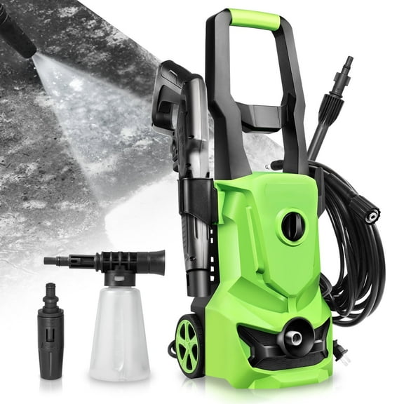 1813 PSI 1.45 GPM Electric Pressure Washer, Adjustable Nozzle, Soap Bottle, Yard Car Driveway Cleaning