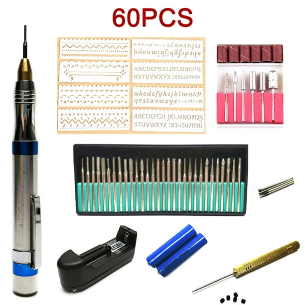60pcs Engraving Tool Kit MultiFunctional Electric Micro Engraver Pen
