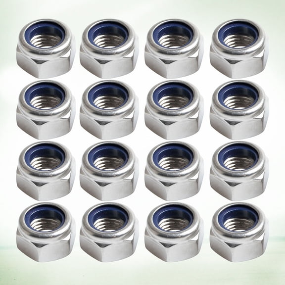 ETEREAUTY 200-Piece 304 Stainless Steel Nylon Insert Lock Nuts, Plated for Resistance and Secure Fastening