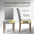 thumbnail image 3 of Snugway Handcraft Linen Solid Wood Parson Chair,Dining Chair,Set of 2,Gray, 3 of 10