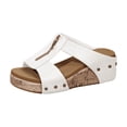 thumbnail image 1 of Bmisegm Hot Sandals Women Teen Slippers for Girls Beach Sandals Girls Sandals Women Sandals Platform Sandals Womens Sandals Summer White 6.5, 1 of 8
