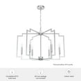 thumbnail image 7 of Hunter - Zoanne 6-light Brushed Nickel, Large Chandelier, Dimmable, Modern Style, Geometric Shaped, for Bedrooms, Kitchens, Dining, Living Rooms - 19571, 7 of 7