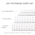 thumbnail image 4 of Noble Linens 4 Piece Pattern Microfiber Bed Sheets Set, Light Gray Beaded Arrows, Queen, 4 of 11