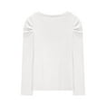 thumbnail image 5 of Ohufall Girls Long Sleeve T-Shirts Kids Cute Solid Causal Pullover Tunic Tops Loose Comfortable Crew Neck Blouse for Teen Girls, 3-14 Years, 5 of 6