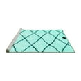 thumbnail image 2 of Ahgly Company Machine Washable Indoor Round Solid Turquoise Blue Modern Area Rugs, 3' Round, 2 of 4