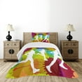 thumbnail image 4 of Ambesonne Fitness Quilted Bedspread Set 2 Pcs, Runners in Watercolors, Twin Size, Multicolor, 4 of 5