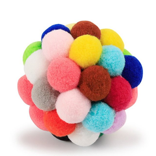 PC pelotas de juguete para gatos-juguete colorido de pelota para gatos campana integrada Interac