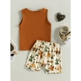 thumbnail image 5 of Western Baby Boy Clothes 6M 12M 18M 24M 3Y Cow Print Sleeveless Tank Top T-Shirt Solid Shorts Set 2PCS Toddler Cowboy Outfit, 5 of 10