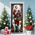 thumbnail image 4 of Christmas Door Decorations 35X71 Inch Christmas Door Cover Santa Claus Door Cover for Front Door Hanging Xmas Banner Backdrop Large Photography Background for Outdoor Winter Home Holiday, 4 of 7