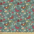 thumbnail image 1 of Nature Art Sofa Upholstery Fabric by the Yard, Colorful Elements Like Birds Flowers Leaves and Hearts Shapes in Retro Style, Decorative Fabric for DIY and Home Accents, Multicolor by Ambesonne, 1 of 5