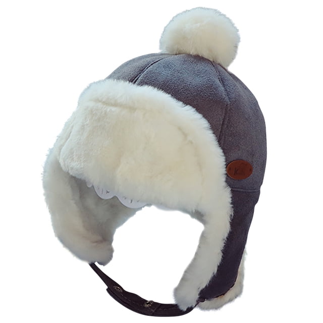 Trapper Hat Thick Adjustable Ear Flaps Unisex Trooper Cap Winter Hat for Kids