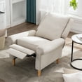 thumbnail image 6 of JONPONY Manual Recliner Chair Push Back Upholstered Mid Century Armchair Fabric Sofa Home Theater Couches Wood Legs Home Living Room,Beige, 6 of 10