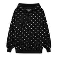 thumbnail image 5 of Uobin Women’s Polka Hooded Shorts Two Long Sleeve Oversized Hoodie And Matching Shorts Y2K Sweatsuits, 5 of 5