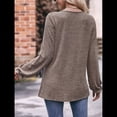 thumbnail image 4 of Camisas de Larga para Mujer, Moda Otoño 2025, Blusas Elegantes e Informales, Blusas Tipo Túnica Plisadas con Cuello Redondo. Caqui XL, 4 of 10