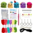 thumbnail image 3 of Crochet Kit for Beginners Small Octopus Crochet Knitting Kit Adorable Animal Crochet Starter Pack with 5 Colors Thread Stuffing Keychain DIY Crochet Craft Kit with Video for Adults Kids, 3 of 11