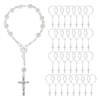 30Pcs Baptism Rosary Beads Finger Rosaries Faux for Favors Communion