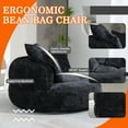 thumbnail image 5 of 42.5''W Chenille Bean Bag Chairs, Chenille Soft Lazy Sofa Chair, Bean Bag Chair For Adults & Kids To Gaming,Reading,And Watching TV,Living Room, Bedroom,Office Room(Black), 5 of 8