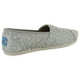 thumbnail image 3 of Toms Womens Crochet Glitter Slip On Alpargata Flat Shoe, Silver, US 10, 3 of 3