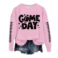 thumbnail image 3 of TINZ Ensemble Décontracté pour Femmes Col Rond Rugby Jour de Match Imprimé Chandail à Capuchon Chandail Blouse et Pantalon Chandails en Molleton Col Entonnoir Femmes, 3 of 3