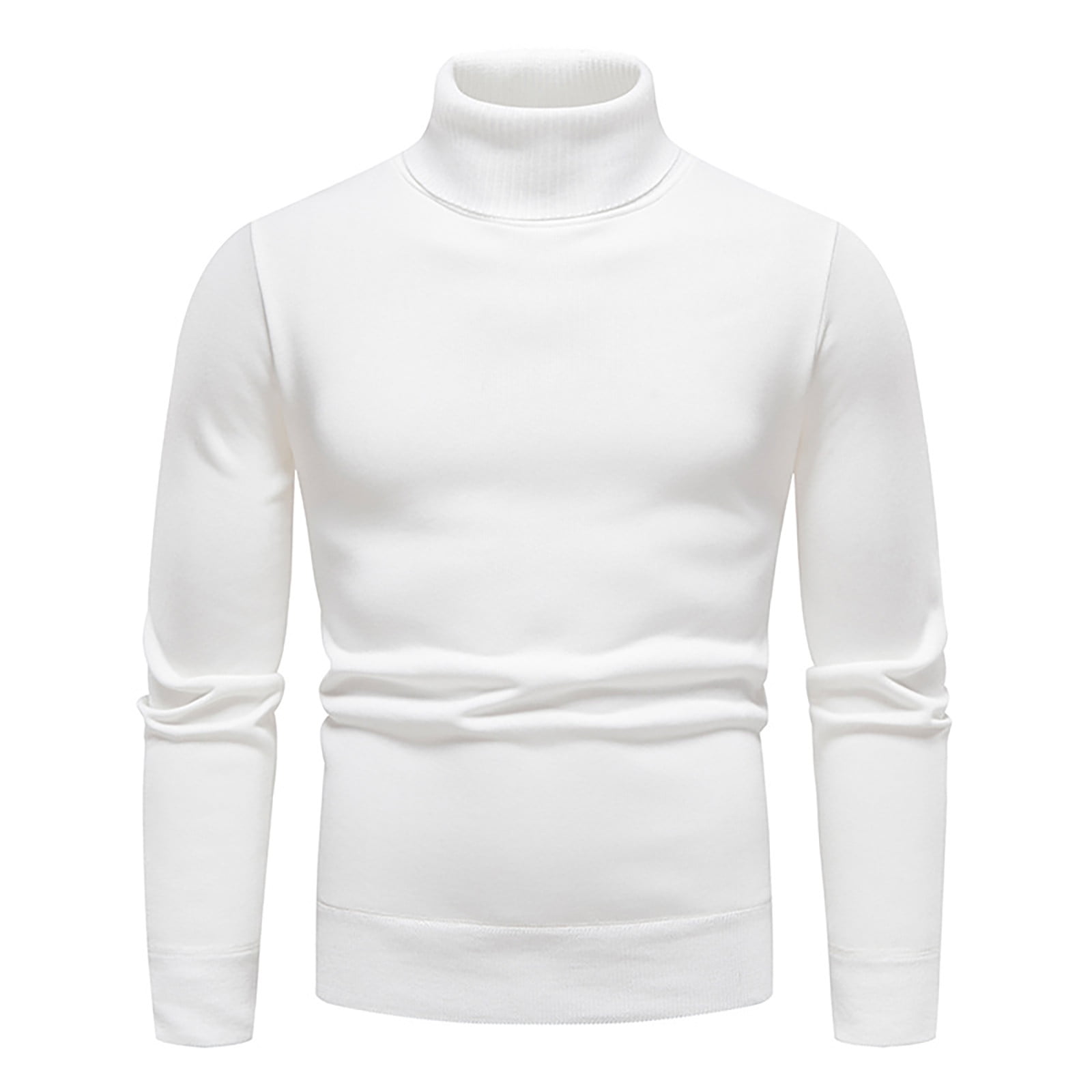 QWERTYU Mens Casual Turtleneck Knitted Long Sleeve Pullover Slim