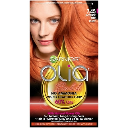 Garnier Olia Oil Powered Permanent Hair Color 7 45 Dark Fire Ruby 1 Kit