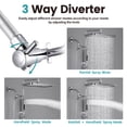 thumbnail image 3 of 13-inch Large Rain Shower Head System, Dual Head Combo with Handheld, High Pressure Square Rainfall, 3-Way Metal Diverter, Adjustable Extension Arm，Chrome, 3 of 10