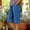 Blue, variant on Eyelet Trim Side Panel Bermuda Shorts for Women, High Waist Linen Blend Knee-Length Shorts, Lightweight Summer Wear