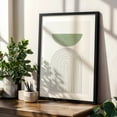 thumbnail image 5 of Green Moon No.3 - Mixed Media Minimalist Geometric Abstract Line Art Mid-Century Modern Modern Art Pastel Black Framed Wall Art Print 11 x 14 inches, 5 of 12