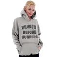 thumbnail image 3 of Brunch Before Burpees Funny Workout Women Plus Size Graphic Pullover Hoodie Brisco Brands 2X, 3 of 3