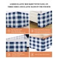 thumbnail image 6 of Navy Blue Plaid Wrap Around Bed Skirts for Queen Bed 18" Drop,Bed Skirt with Adjustable Elastic Belt Dust Ruffle Bed Valance for Bedroom Hotel Spring Farmhouse Buffalo Checkered Bed Frame Cover, 6 of 7