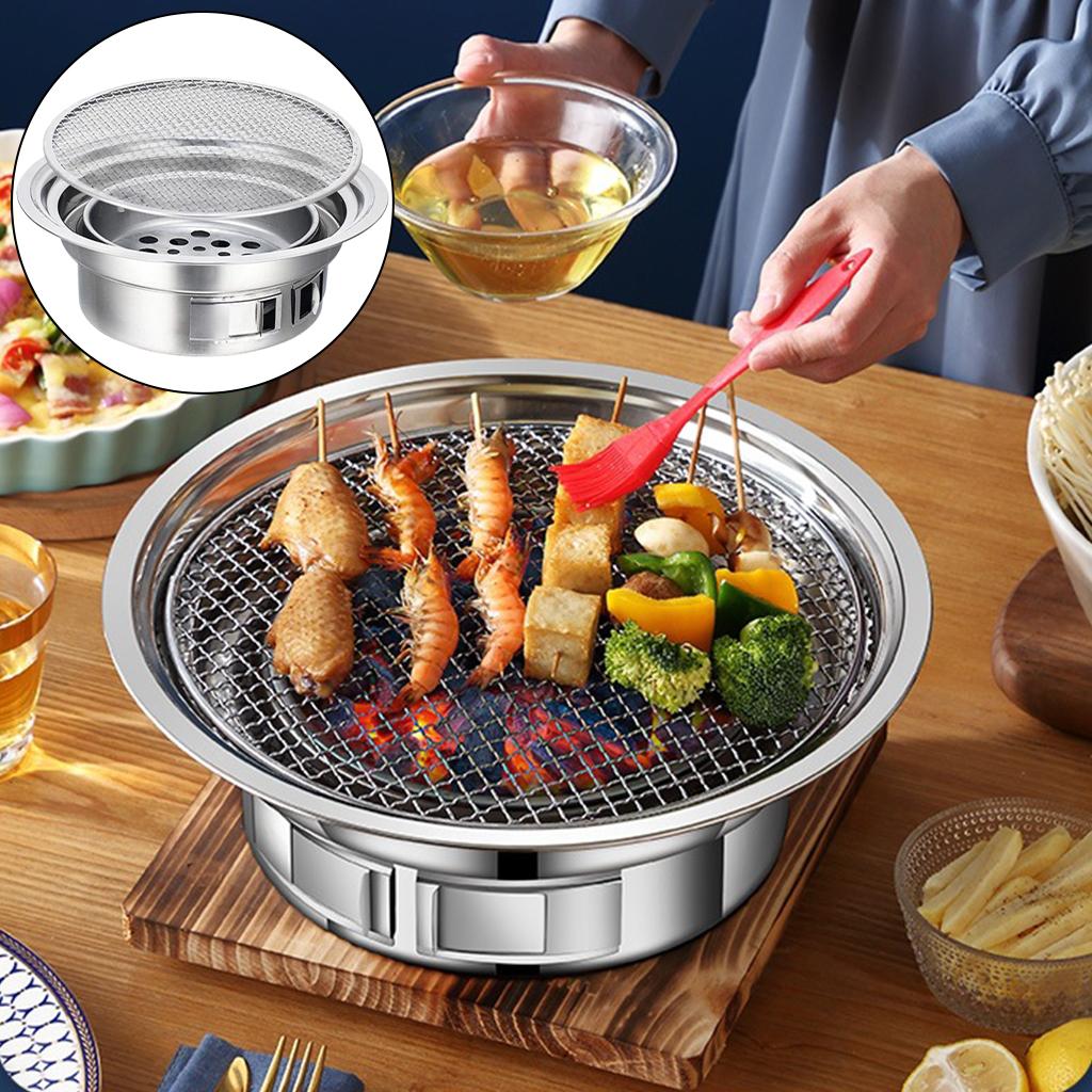 Fiocias Korean Barbecue Grill Barbecue Stove Charcoal Grill for Indoors/Outdoors Korean Without Plate Rack