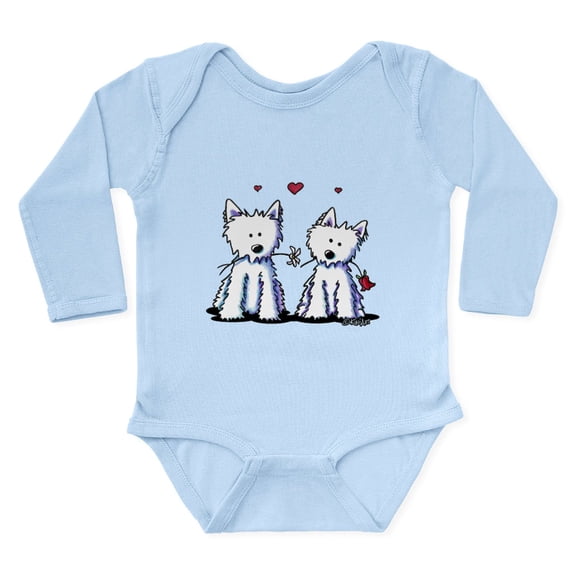 CafePress - Kiniart Westie Friends Long Sleeve Infant Bodysuit - Long Sleeve Cotton Baby Bodysuit