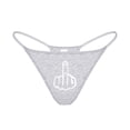 thumbnail image 2 of Sexy G-String Thongs for Women Cotton Panties T-back Tangas Finger Pattern Sticker Low Rise Underwear, 2 of 5