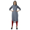 thumbnail image 2 of Moomaya Kurti en Coton Col Mandarin pour Femmes Robe Longue Imprimée Grande Taille, 2 of 6